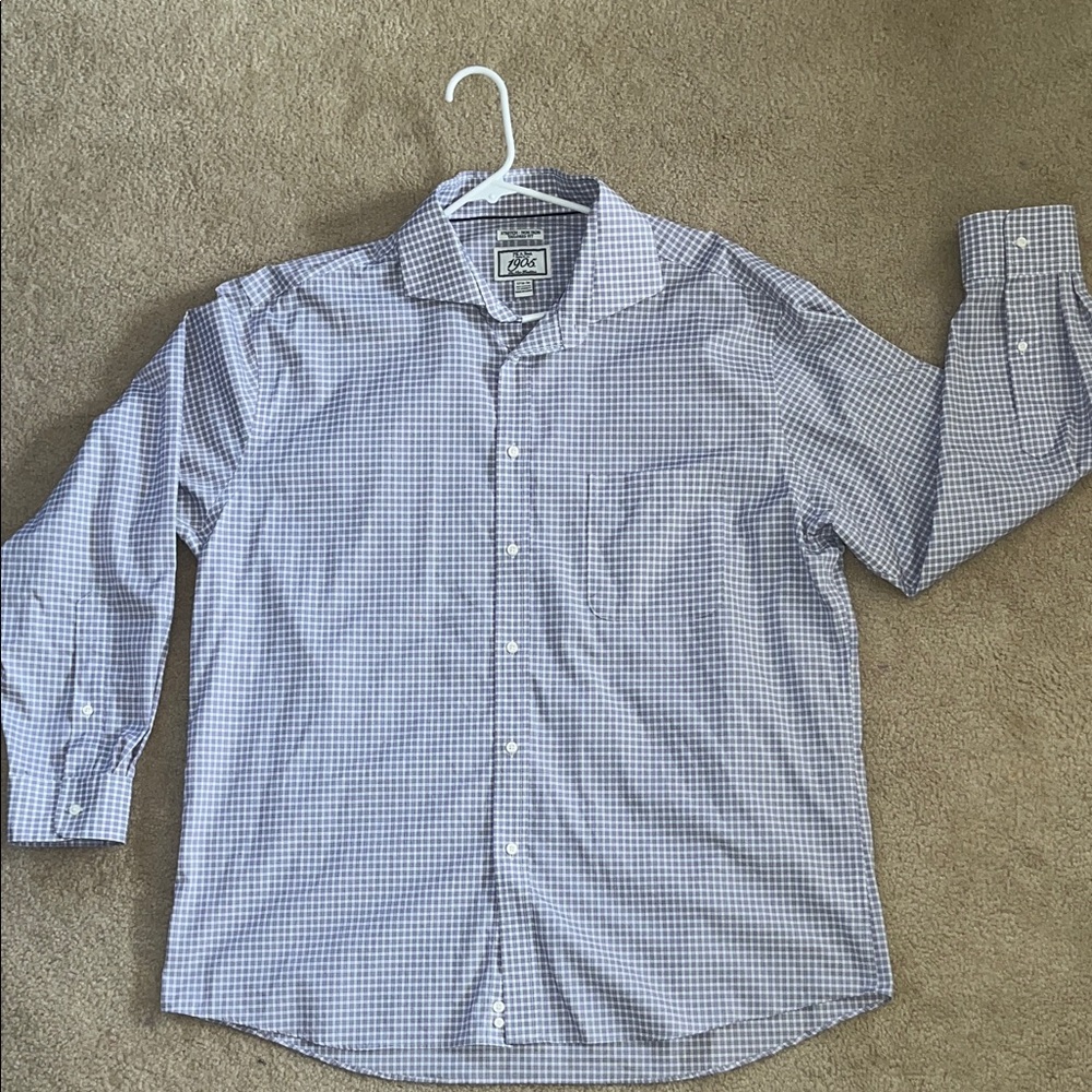 Jos. A. Bank light purple/lilac and White Gingham Dress Shirt